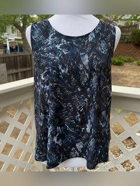 Sweaty Betty XL Workout Open Back Tank Top Sleeveless Python Print Yoga Gym